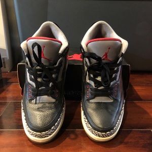MENS JORDAN 3 BLACK CEMENT 2011